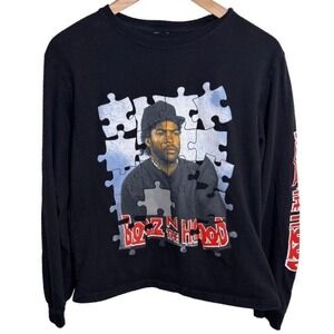 Boyz N The Hood Ice Cube Puzzle Graphic Long Sleeve Shirt Black Mens S